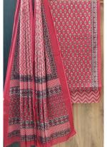 Cotton Red Casual Wear Printed Salwar Suit